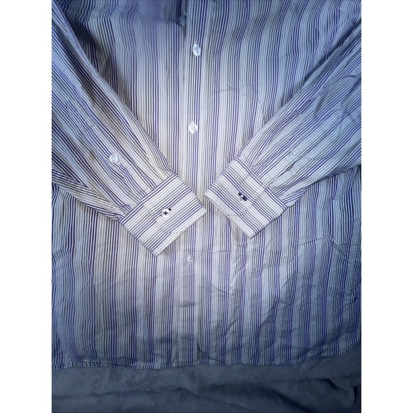 Sean John Stitched  LONG SLEEVE SHIRT Size 2XL  Purple Gray White Stripes - Picture 5 of 10
